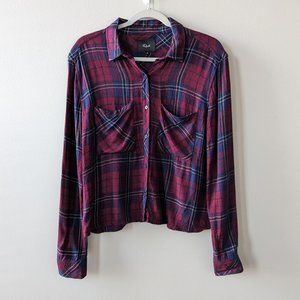 Rails Dylan Plaid Long-Sleeve Shirt, Oxblood/Navy